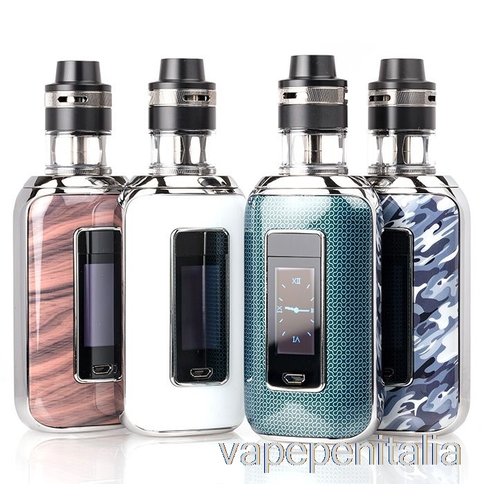 Penna Vape Aspire Skystar Revvo 210w Touch Screen Starter Kit Fibra Di Carbonio Nera